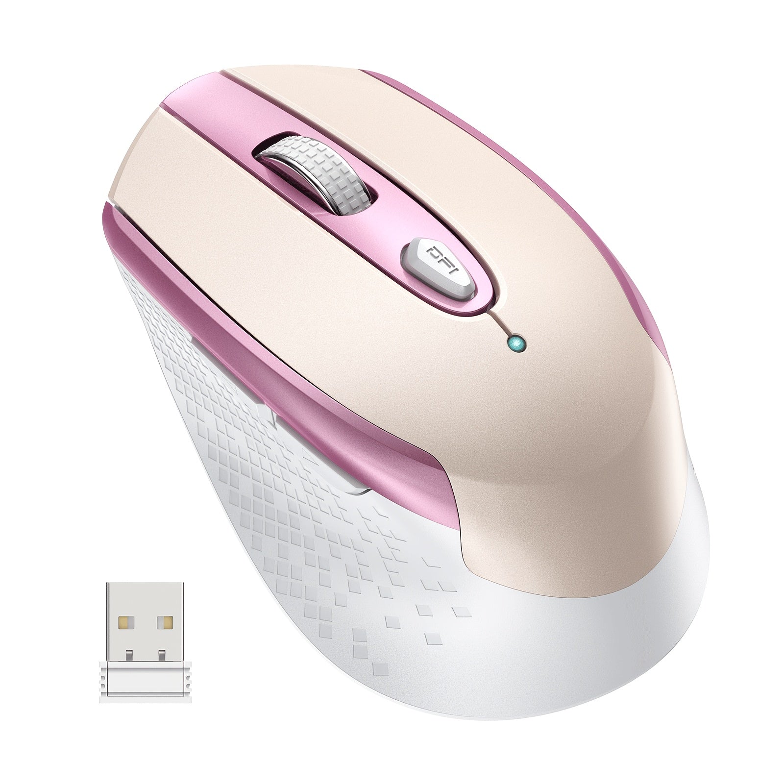 Cimetech Wireless Mouse, Sleek Rechargeable Quiet Mouse, LED Computer Mice with Dual Functionality, Works with Ipad, Laptop, PC, Mac, And Windows