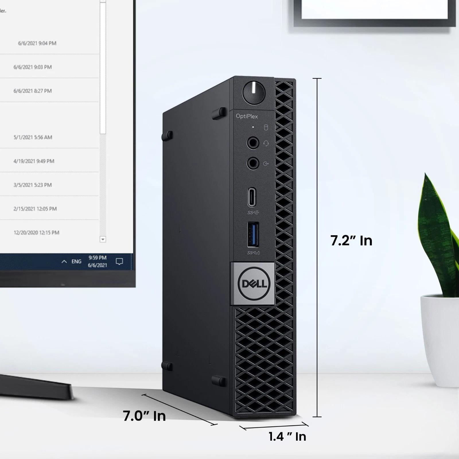 Dell OptiPlex | Tiny Desktop PC Computer | Intel i3-6th | DDR4 RAM | SSD Solid State Drive | Windows 11 Pro | Wi-Fi Adapter | Wired Keyboard & Mouse (Refurbished)