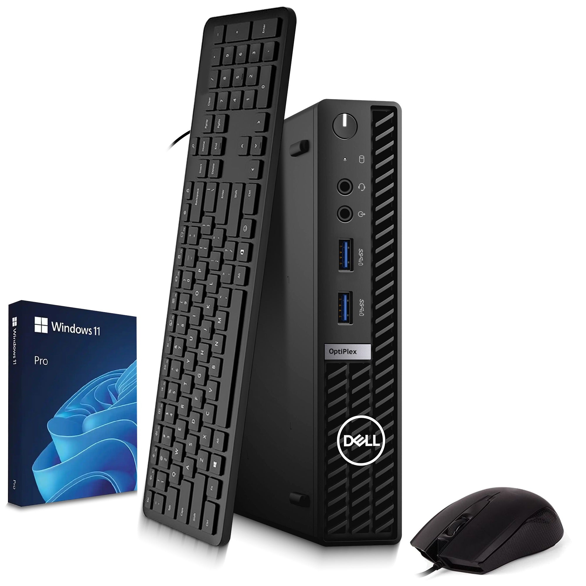 Dell OptiPlex | Tiny Desktop PC Computer | Intel i3-6th | DDR4 RAM | SSD Solid State Drive | Windows 11 Pro | Wi-Fi Adapter | Wired Keyboard & Mouse (Refurbished)