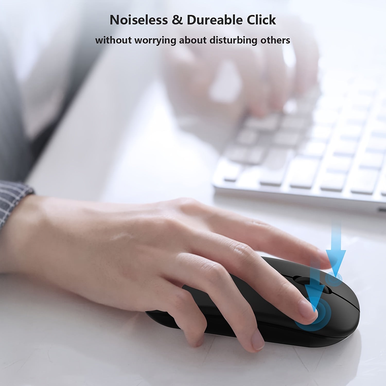 Wireless Bluetooth Mouse, Dual-Mode Rechargeable 2.4G Portable Computer Mouse with Cable, for Windows Laptop and Mac Desktop, USB Receiver, Black