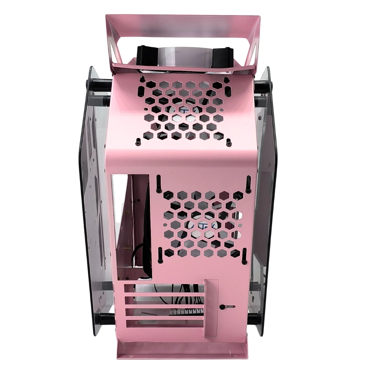 Pink Gamer Cabinet with 3 Panels Tempered Glass Aquarium Style for PC Gamer M-ATX and Mini-ATX with USB Front 3.0