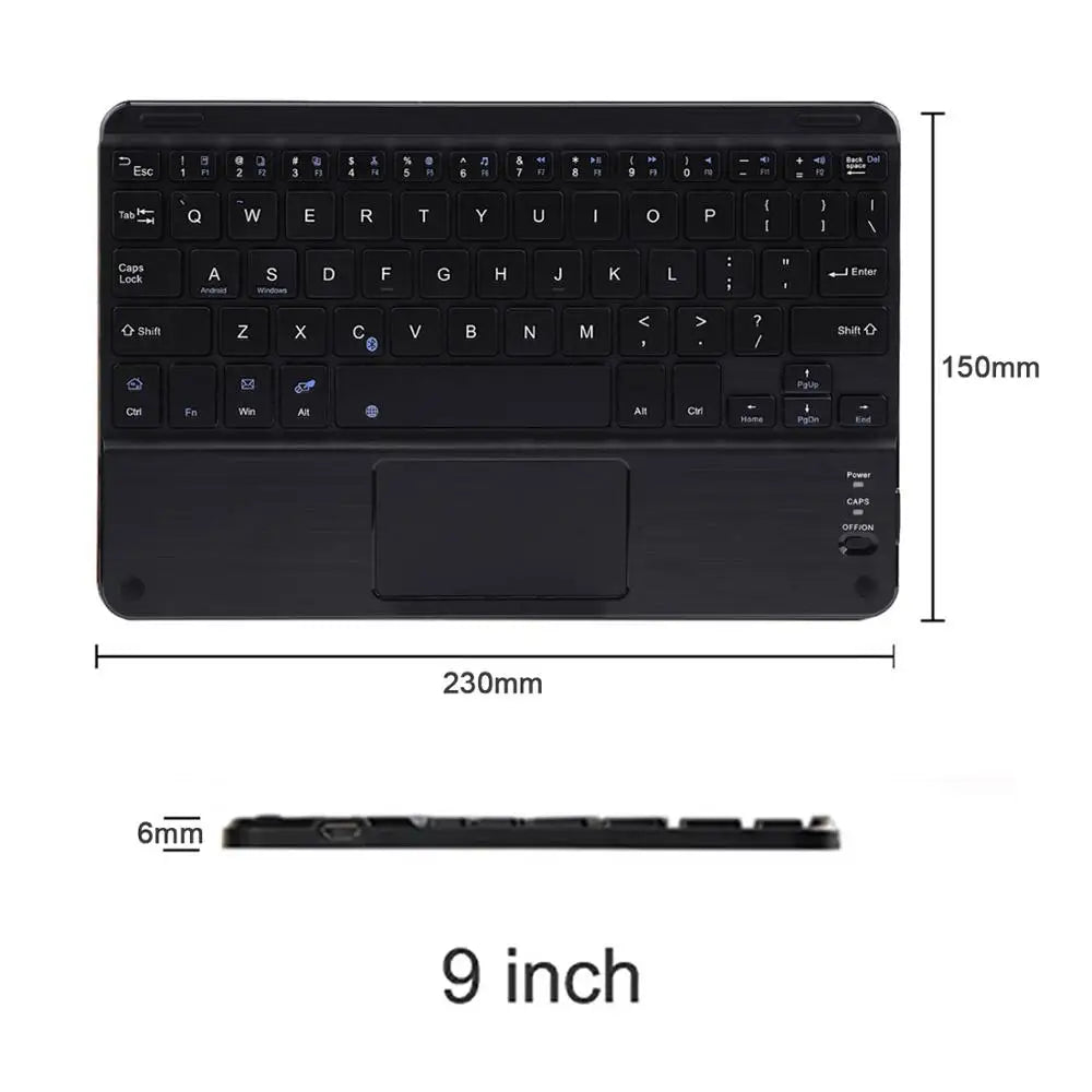 Touchpad Wireless Bluetooth Keyboard With Leather Case for iPad Tablet Phone Universal Portable Mini Wireless Bluetooth Keyboard