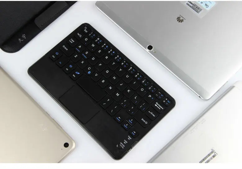 Touchpad Wireless Bluetooth Keyboard With Leather Case for iPad Tablet Phone Universal Portable Mini Wireless Bluetooth Keyboard