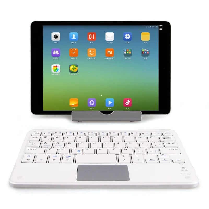 Touchpad Wireless Bluetooth Keyboard With Leather Case for iPad Tablet Phone Universal Portable Mini Wireless Bluetooth Keyboard