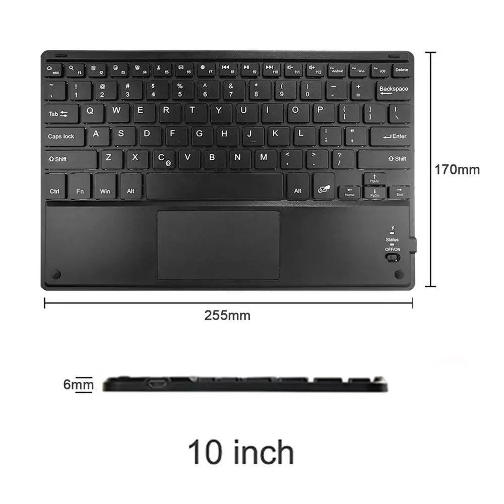 Touchpad Wireless Bluetooth Keyboard With Leather Case for iPad Tablet Phone Universal Portable Mini Wireless Bluetooth Keyboard