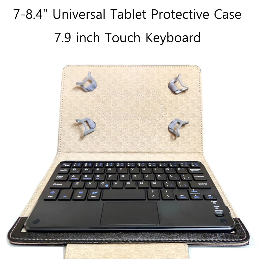 Touchpad Wireless Bluetooth Keyboard With Leather Case for iPad Tablet Phone Universal Portable Mini Wireless Bluetooth Keyboard