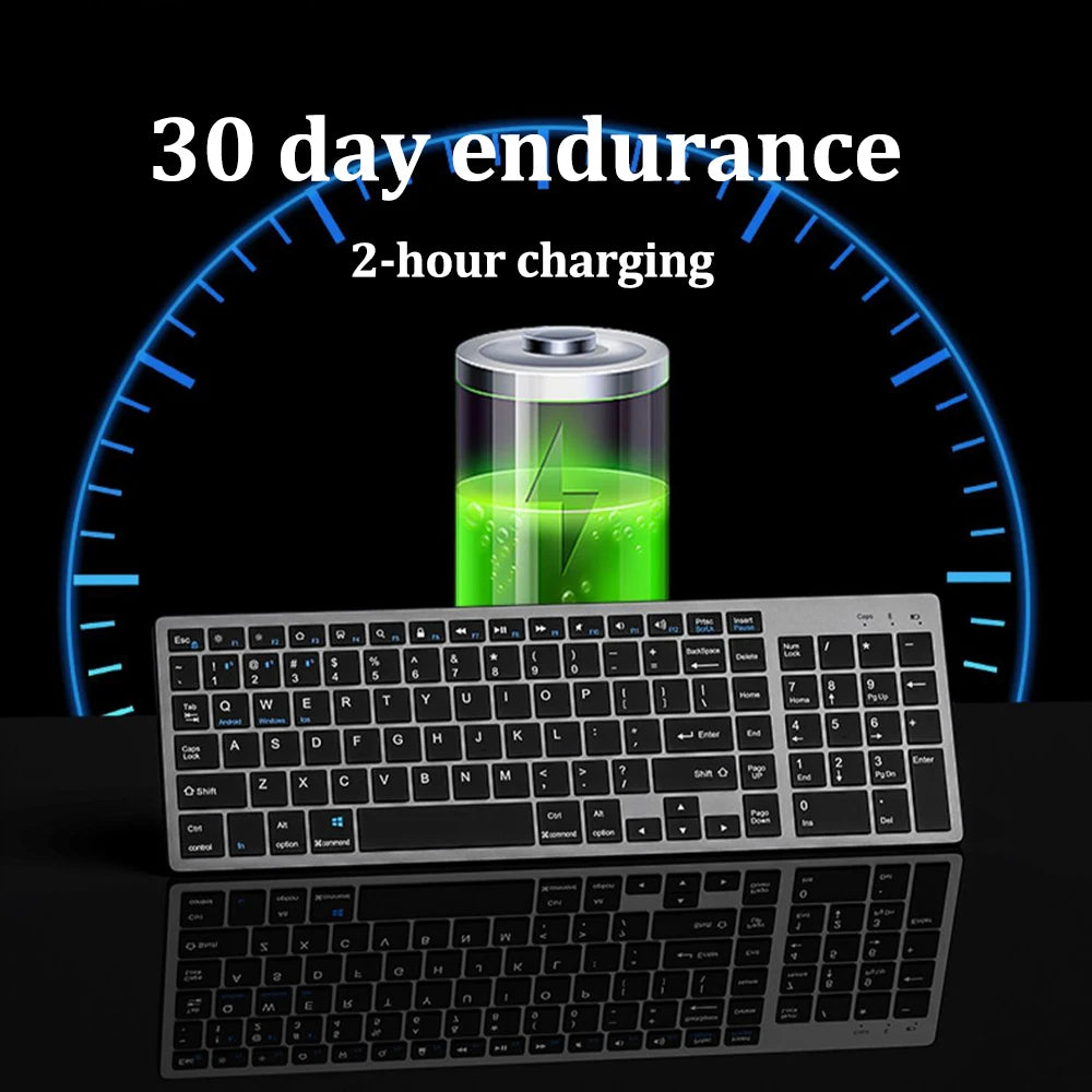 Dual-mode 2.4G Wireless Keyboard Dual Bluetooth 5.0 Keyboard 102 Keys Rechargeable Keyboard For MacBook Tablet PC Accessories