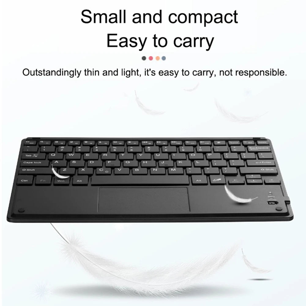 Touchpad Wireless Bluetooth Keyboard With Leather Case for iPad Tablet Phone Universal Portable Mini Wireless Bluetooth Keyboard