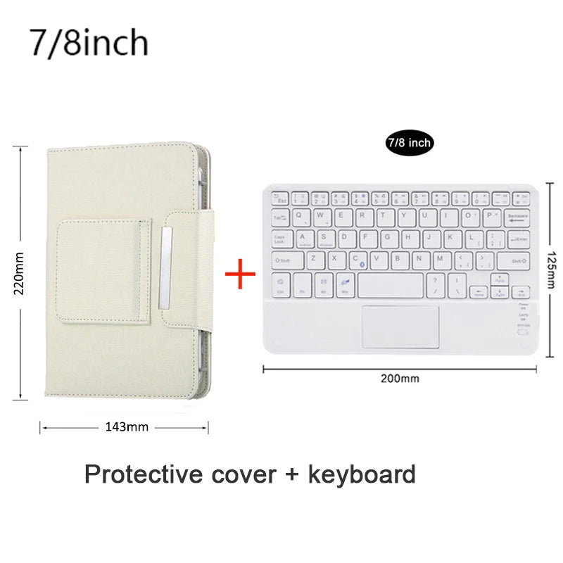 Touchpad Wireless Bluetooth Keyboard With Leather Case for iPad Tablet Phone Universal Portable Mini Wireless Bluetooth Keyboard