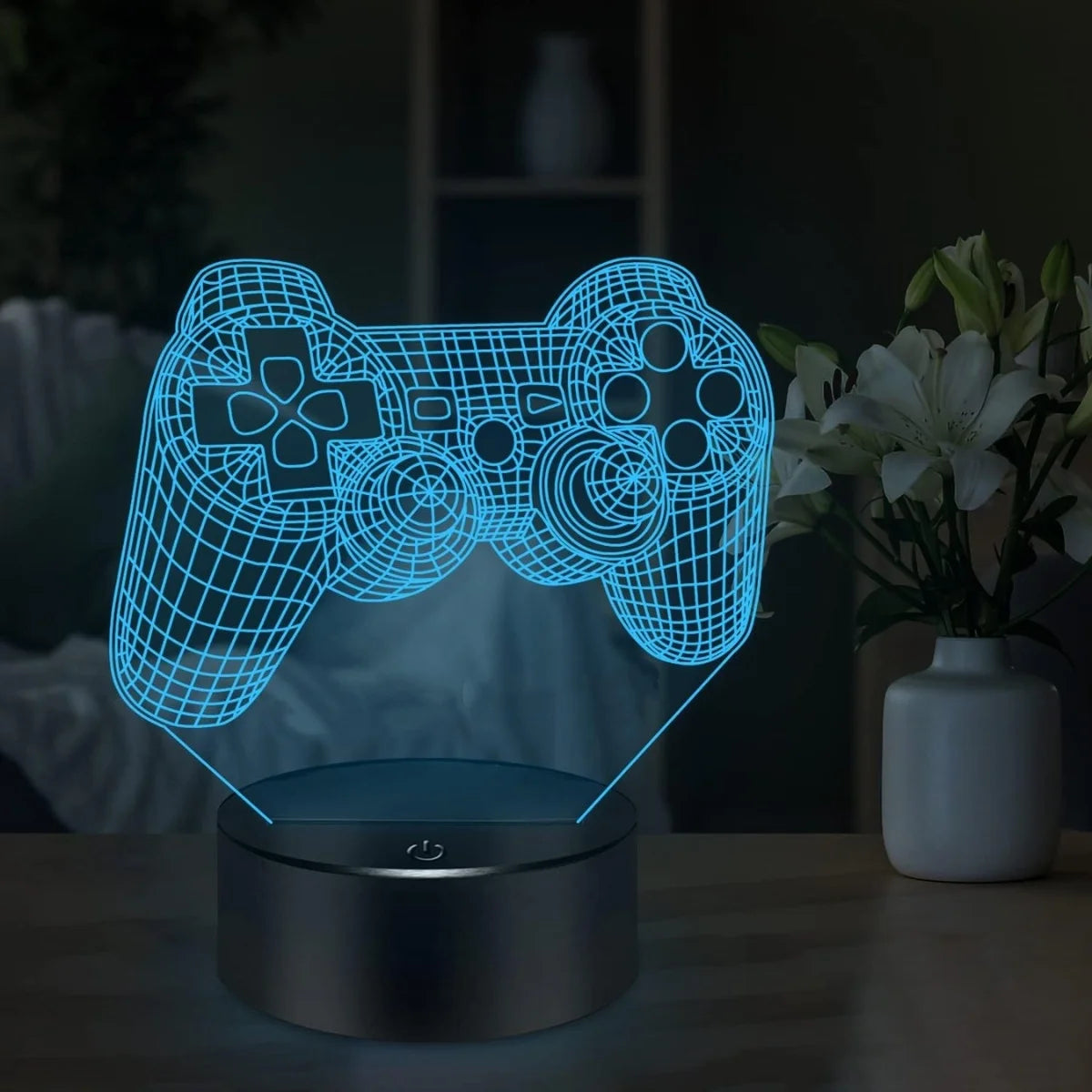 USB powered modern game controller LED night light, home bedroom table lamp, gamer birthday gift, lighting and decoration