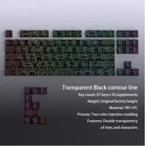 2025 Super Contour PBT Keycaps Side Glow Light Mechanical Keyboard Original Factory Height for 61/68/75/84/87 Keys Game Keyboard