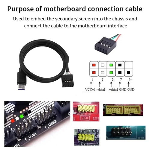 3.5 Inch Mini Computer Secondary Screen IPS USB C Secondary Screen forComputer CPU GPU RAM HDD Monitor LCD Display Freely AIDA64