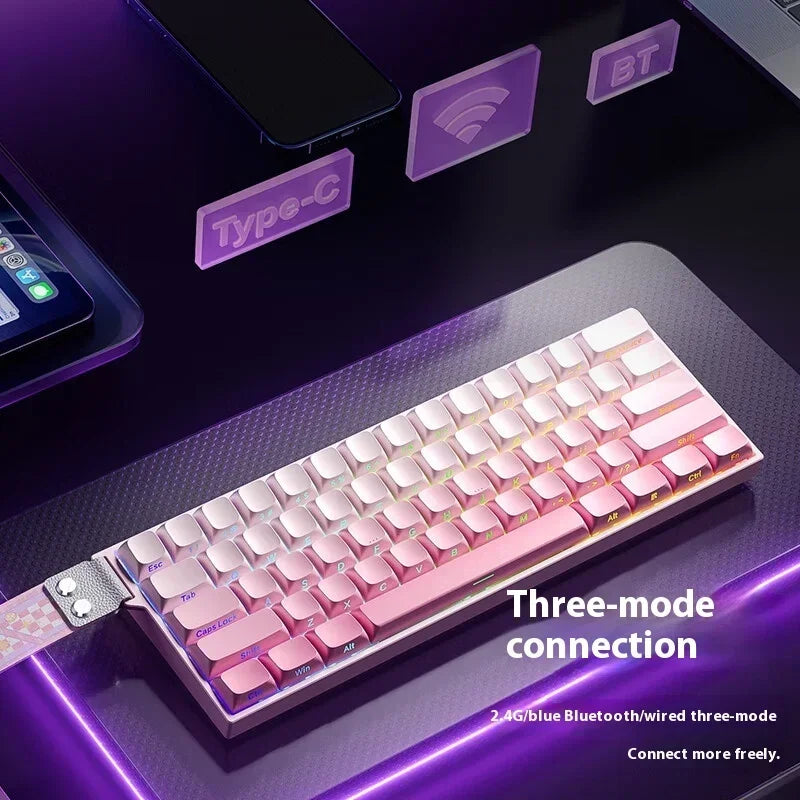 AULA Mini60 HE Magnetic Switch Keyboard RGB Tri Mode Wireless Mechanical Keyboard 8000Hz 0.01mmRT Gaming Keyboard 14 Gamer Gifts