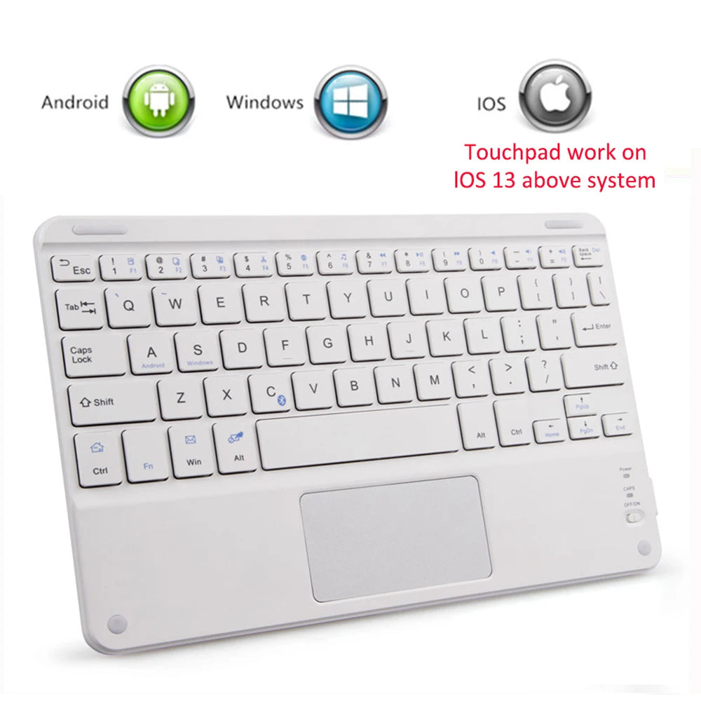 Touchpad Wireless Bluetooth Keyboard With Leather Case for iPad Tablet Phone Universal Portable Mini Wireless Bluetooth Keyboard