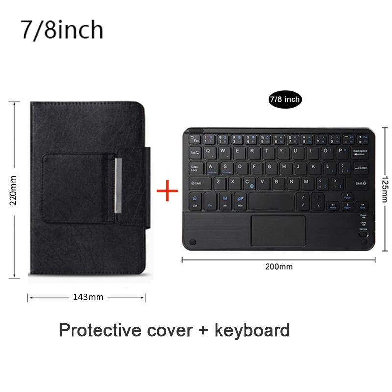 Touchpad Wireless Bluetooth Keyboard With Leather Case for iPad Tablet Phone Universal Portable Mini Wireless Bluetooth Keyboard