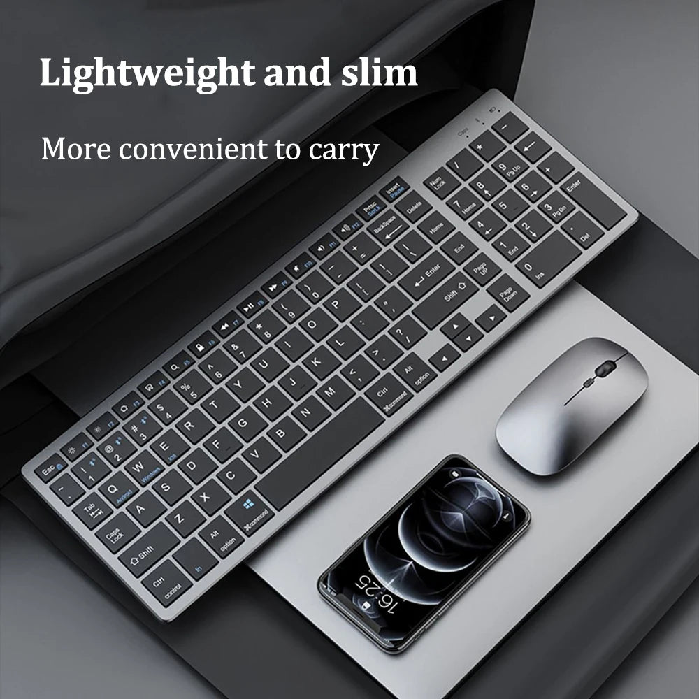 Dual-mode 2.4G Wireless Keyboard Dual Bluetooth 5.0 Keyboard 102 Keys Rechargeable Keyboard For MacBook Tablet PC Accessories