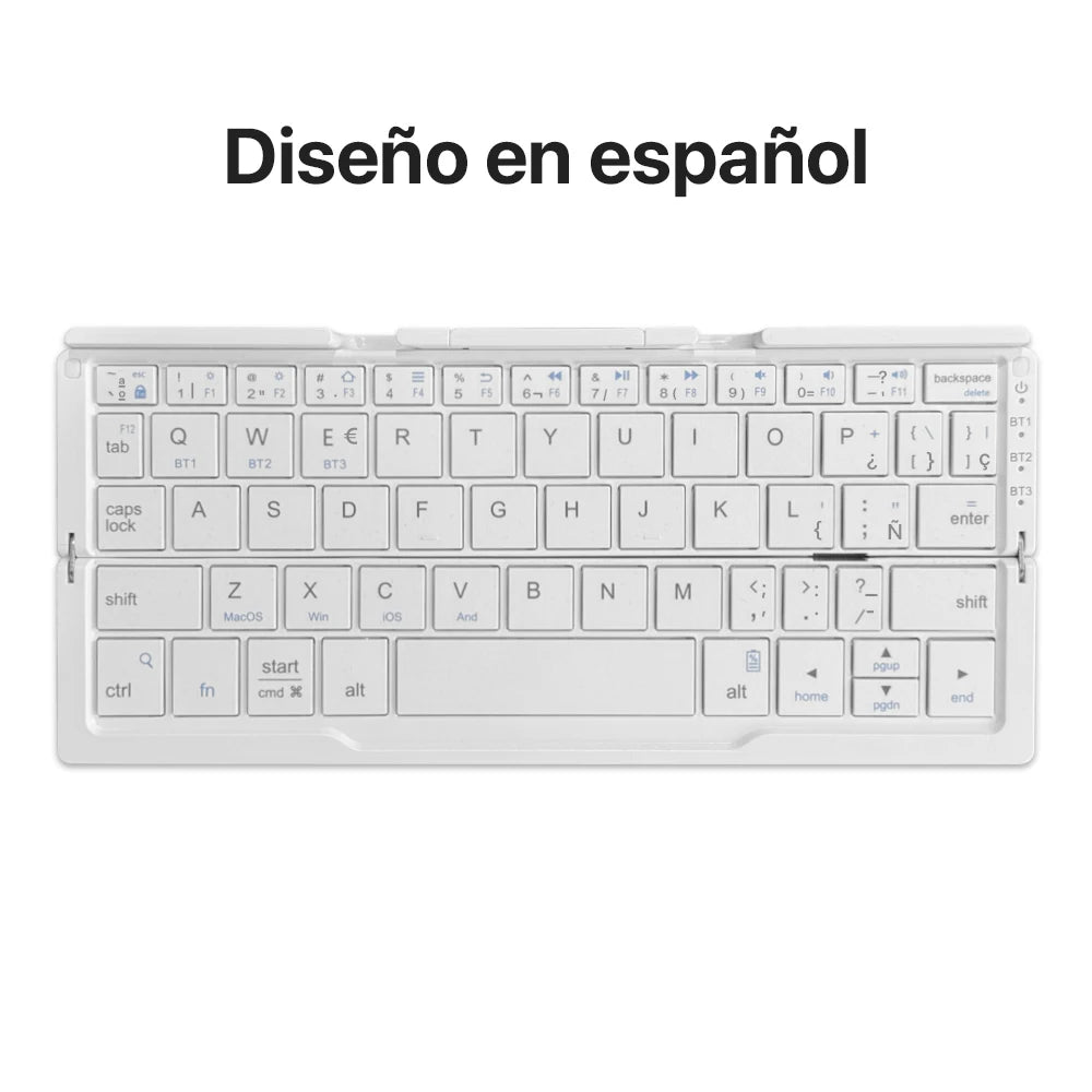 New Mini Folding Bluetooth Keyboard Wireles Keypad Support3 Devices With Stand Rechargeable for Phone Tablet Portuguese Keyboard