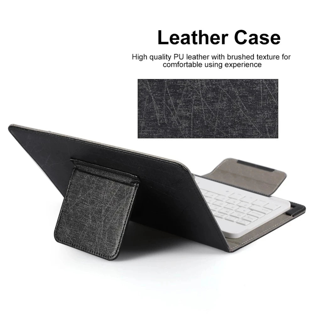 Touchpad Wireless Bluetooth Keyboard With Leather Case for iPad Tablet Phone Universal Portable Mini Wireless Bluetooth Keyboard