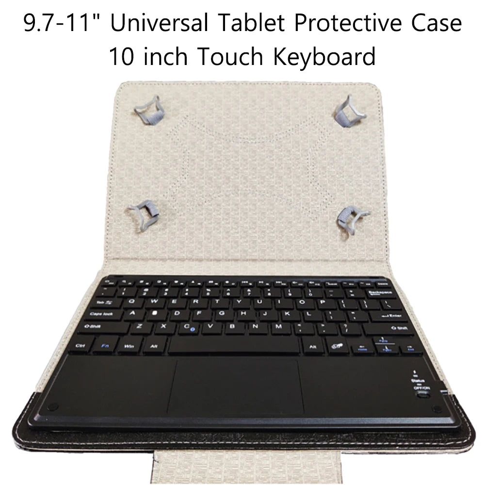 Touchpad Wireless Bluetooth Keyboard With Leather Case for iPad Tablet Phone Universal Portable Mini Wireless Bluetooth Keyboard