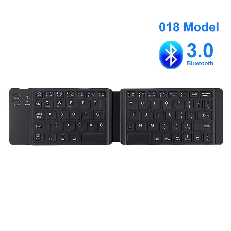Bluetooth 5.0 Keyboard Tri-fold Keyboard Mini Keyboard with Touchpad Rechargeable Wireless Keyboard For Windows Android iOS