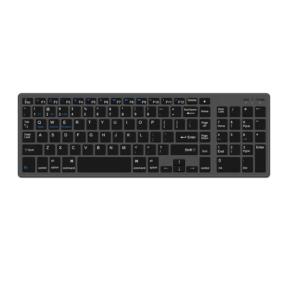 Dual-mode 2.4G Wireless Keyboard Dual Bluetooth 5.0 Keyboard 102 Keys Rechargeable Keyboard For MacBook Tablet PC Accessories