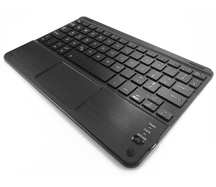 Touchpad Wireless Bluetooth Keyboard With Leather Case for iPad Tablet Phone Universal Portable Mini Wireless Bluetooth Keyboard