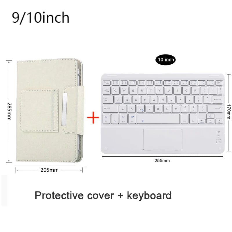 Touchpad Wireless Bluetooth Keyboard With Leather Case for iPad Tablet Phone Universal Portable Mini Wireless Bluetooth Keyboard