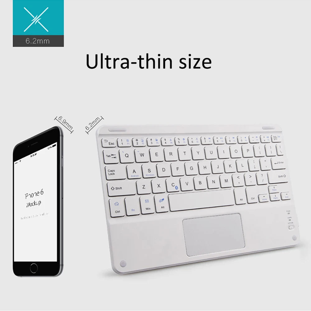 Touchpad Wireless Bluetooth Keyboard With Leather Case for iPad Tablet Phone Universal Portable Mini Wireless Bluetooth Keyboard