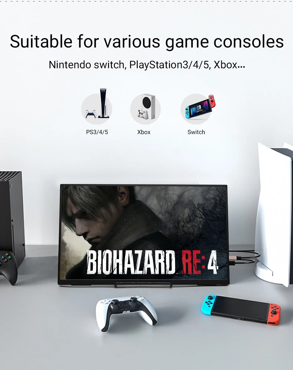 ZSUS 18-Inch 1080P 100Hz 100%sRGB Portable Monitor 16:9 HDR 350cd /M² For XBox PS4 / 5 Switch Cell Phone PC Loptop Extension