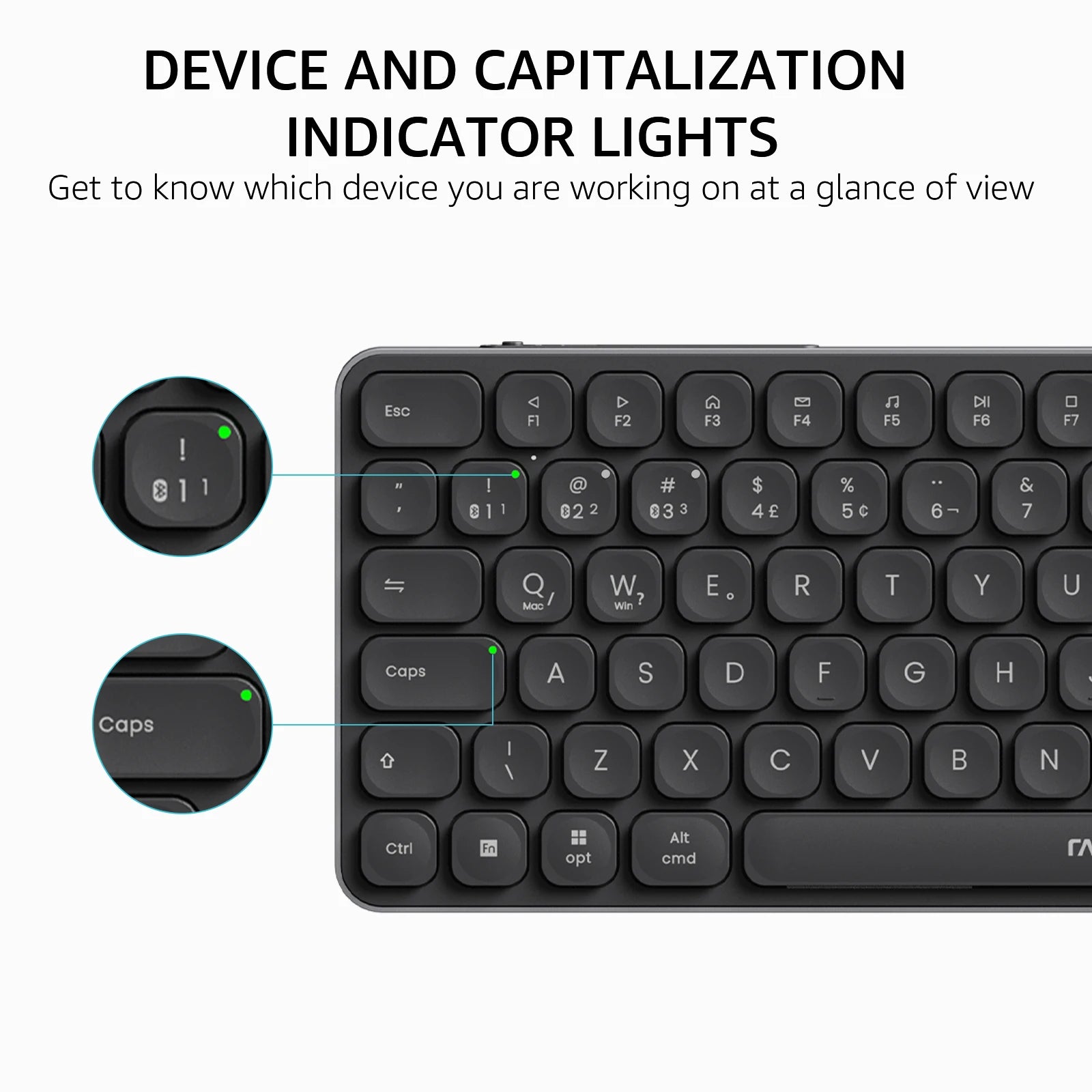 Rapoo E9050L/9010M ABNT2 Portuguese Brazil Multi-Device Bluetooth Wireless Keyboard Black Color with Multimedia Key