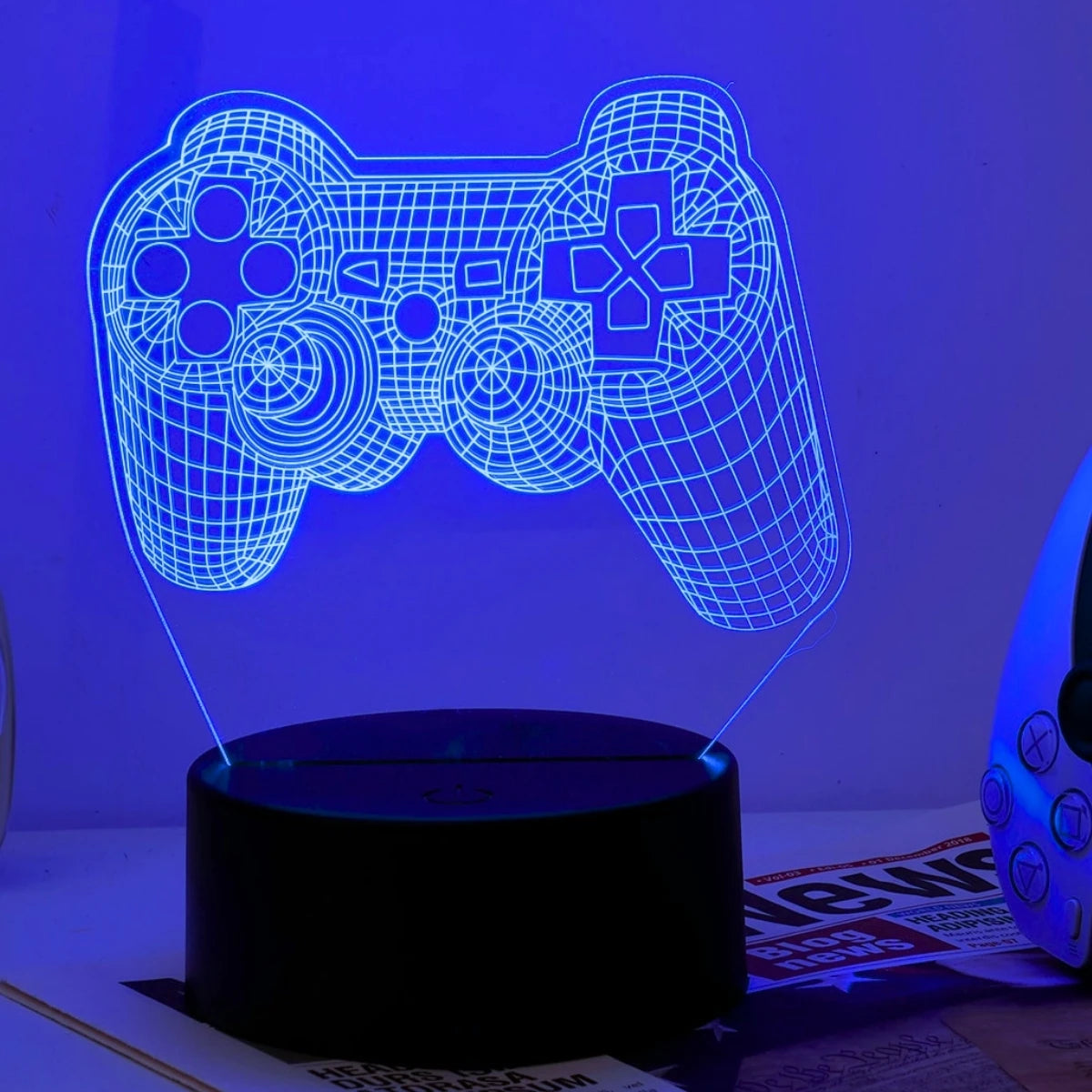 USB powered modern game controller LED night light, home bedroom table lamp, gamer birthday gift, lighting and decoration