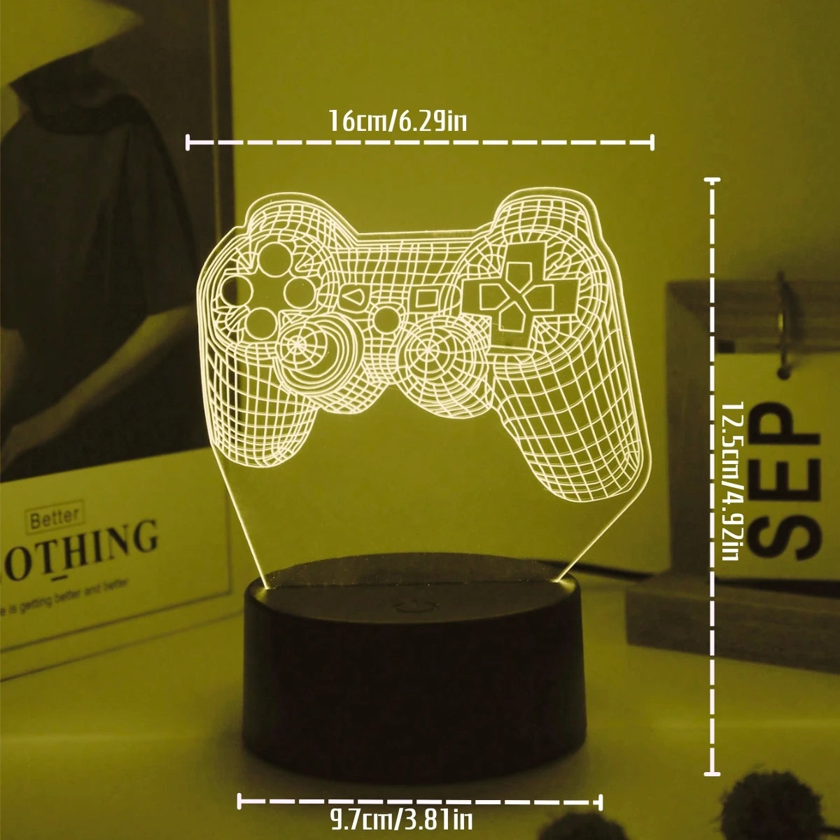 USB powered modern game controller LED night light, home bedroom table lamp, gamer birthday gift, lighting and decoration